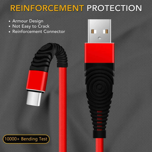 Nylon Braided USB Type C Cable for Fast Charging and Data Transfer - TradeNRG UK